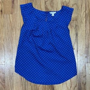 Candie’s XS Blue & White Polka Dot Top